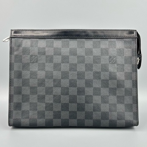特惠價 Louis Vuitton 路易威登 黑灰棋盤格手拿洗漱包 27*20