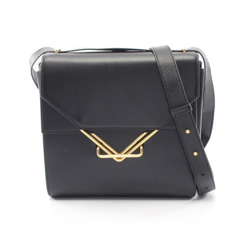 BOTTEGA VENETA 黑色皮革斜背包（二手女款）