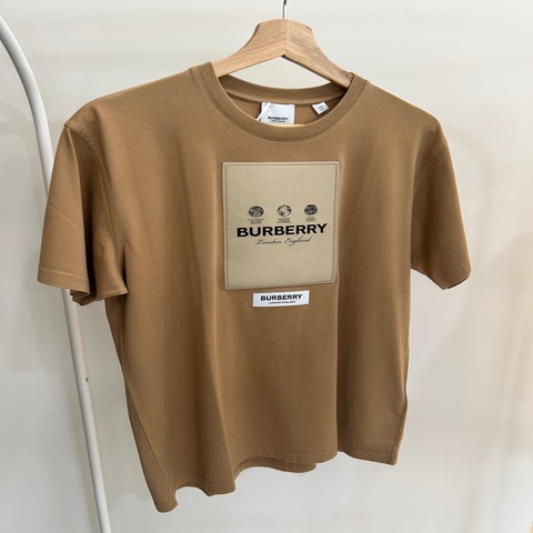 Burberry 大地色 圖騰logo Tshirt XS號