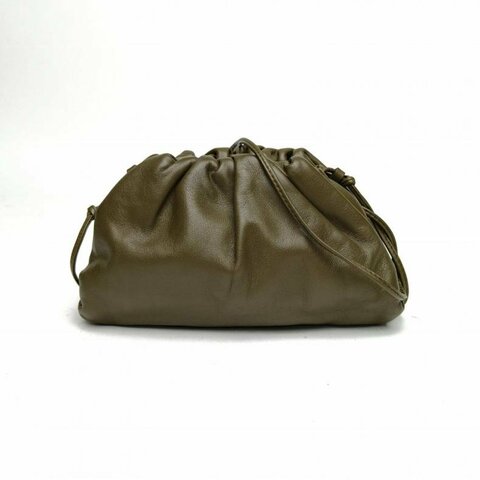 BOTTEGA VENETA Pouch雲朵包Mini22墨綠色牛皮肩背包