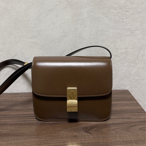 Celine Classic Box Teen焦糖棕色