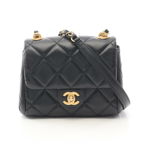 香奈兒 (CHANEL) Matelasse 小號翻蓋鏈條單背包 AS3933 羊皮 黑色 金色五金 二手
