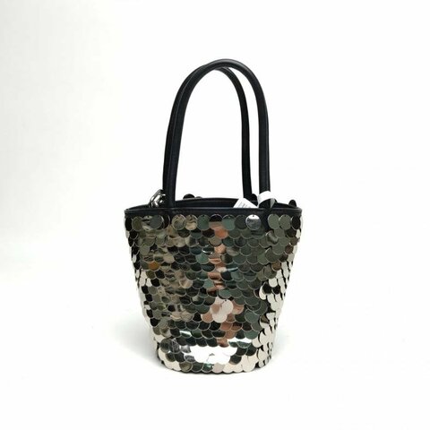 ALEXANDER WANG 銀色銀扣亞曆山大王亮片水桶肩背包