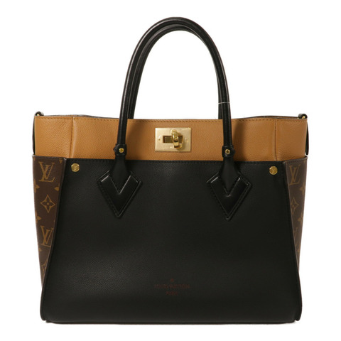 LOUIS VUITTON Monogram/牛皮皮革On My Side MM手挽肩背兩用袋