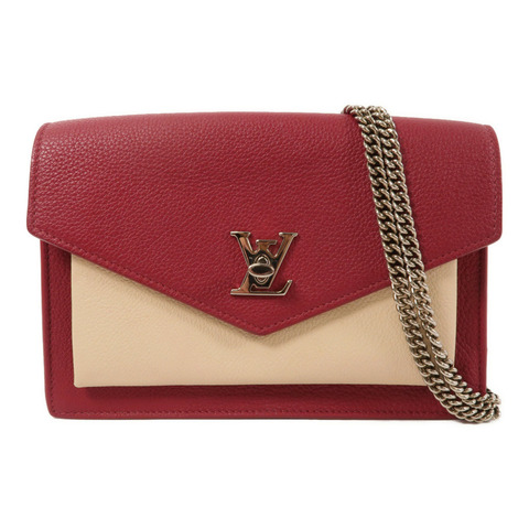 LOUIS VUITTON 牛皮皮革Pochette Lockme Chain鏈帶肩背袋