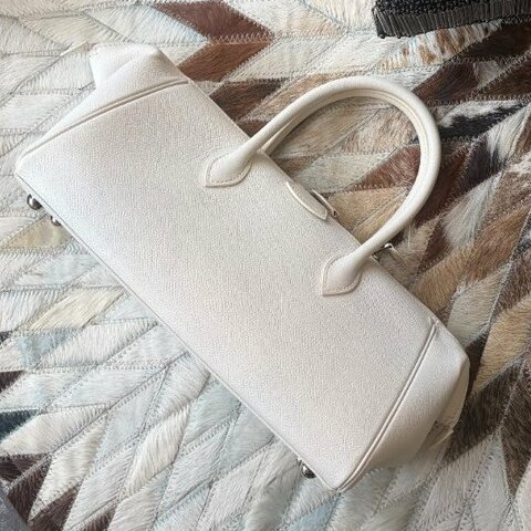 HERMES 全皮手提包 白色 方框K