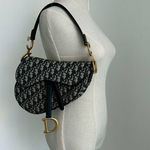 2nd-011 DIOR Saddle 中號馬鞍包(另送老花寬版背帶)