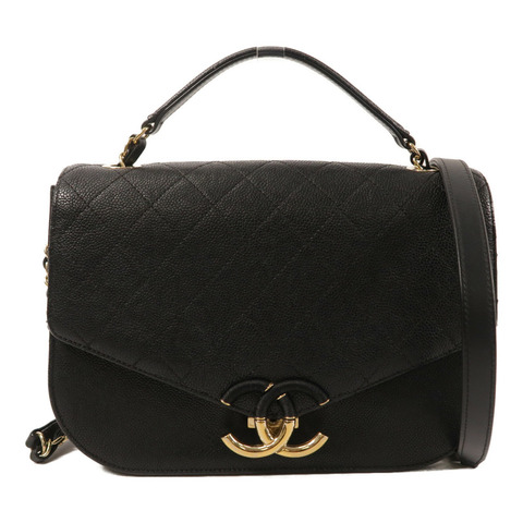 CHANEL 牛皮皮革Coco Cuba Flap Bag手挽肩背兩用袋