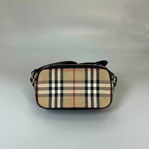 BURBERRY 帆布格紋小方包