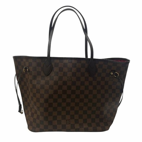 LOUIS VUITTON 路易威登 N51105 NEVERFULL MM M號托特包 PVC帆布 棋盤格 棕色 金釦