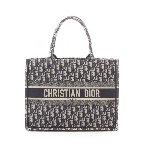 Christian Dior BOOK TOTE 中型手提包 M1296ZRIW_M828 帆布 米色 海軍藍 二手