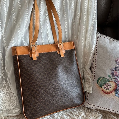思琳  Celine Vintage Macadam 凱旋門老花直式托特包 琴譜包