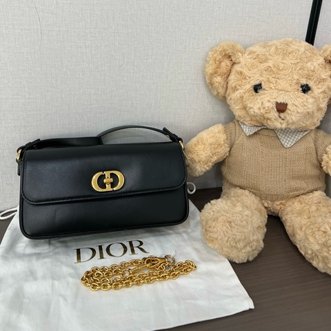 Dior/迪奧 黑金蒙田Avenue East-West 單肩斜挎包 尺寸： 23*12cm