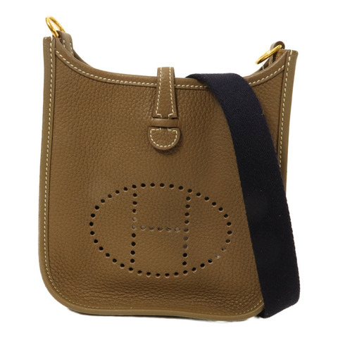 HERMES Clemence皮革Evelyne TPM肩背袋Etoupe