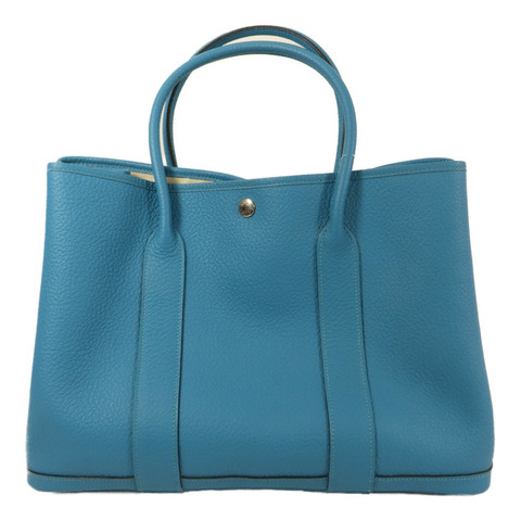 HERMES Negonda皮革Garden Party TPM手挽袋Turquoise