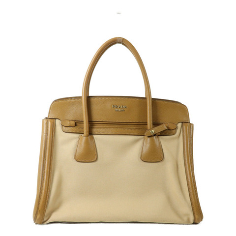 PRADA 牛皮皮革/帆布Hand Bag手挽袋