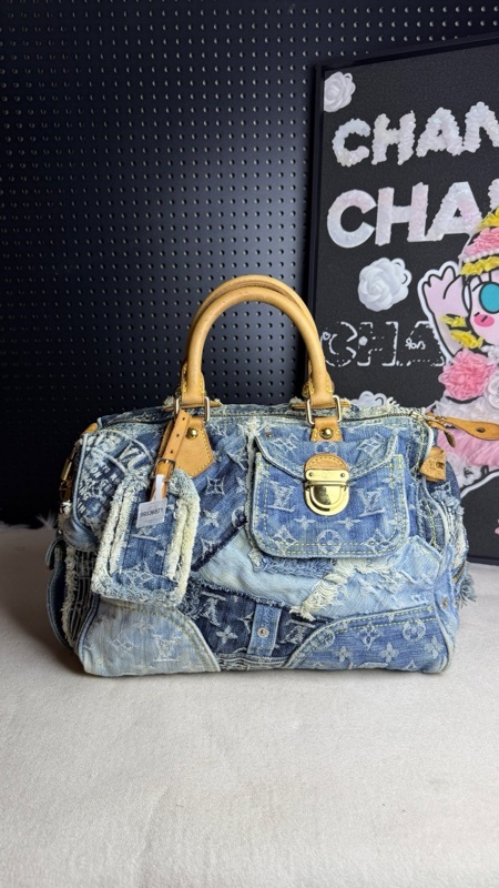 LV路易威登Speedy 30 牛仔丹寧乞丐包