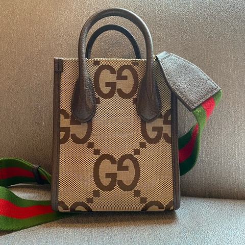 gucci 古馳 帆布拼皮雙g mini手提單肩琴譜包。