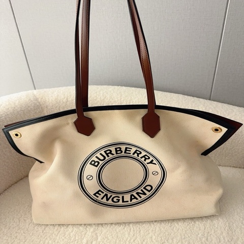 Burberry馬術帆布托特包