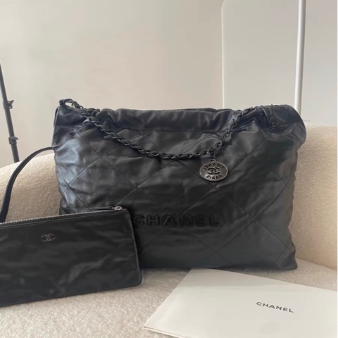 香奈兒22bag SoBlack中號 芯片款 🈶台灣購證