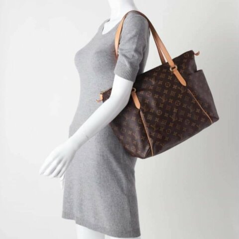 LOUIS VUITTON LV M56688經典Monogram Totally PM肩背手提包(中)/ 原花雙口袋天心包 肩背手提包 購物包 中款