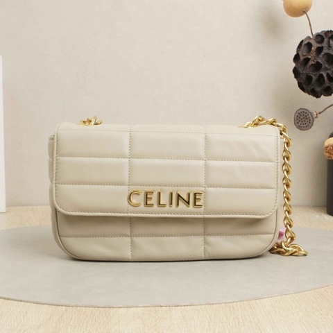 【VUINCA Vintage 價格僅供參考】 CELINE 法棍包 灰色 羊皮