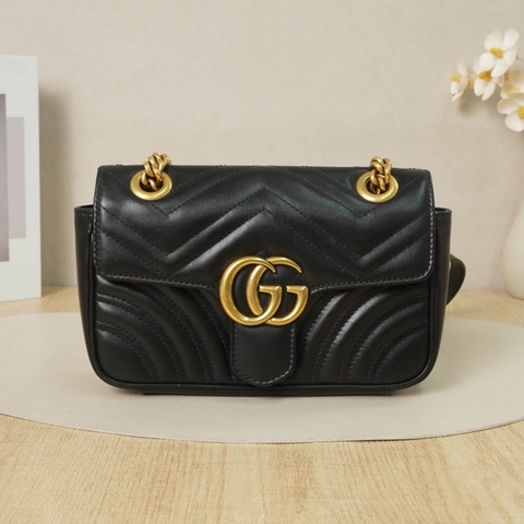 【VUINCA Vintage 價格僅供參考】 GUCCI MARMONT Small 黑色 牛皮