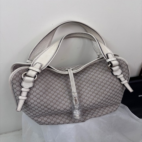 Celine vintage macadam 帆布拼皮老花水餃包