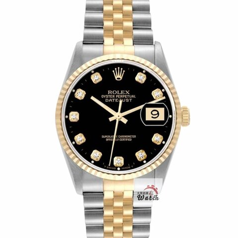 【大眾名錶】ROLEX 勞力士 16233 Datejust 蠔式日誌 新包台 黑色十鑽面盤 錶耳無孔 錶徑36mm 自動上鍊 大眾名錶G323
