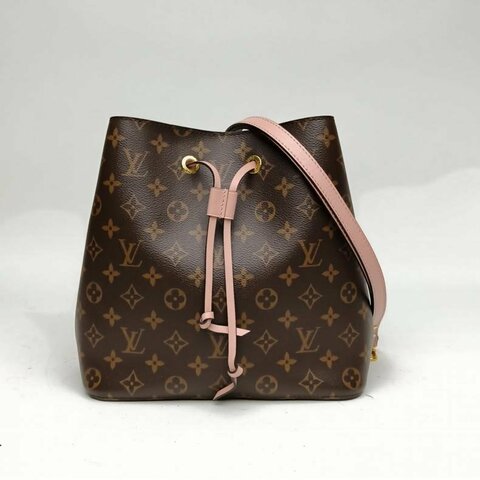 LOUIS VUITTON NÉONOÉ水桶包中號粉色內裏老花PVC金扣肩背包