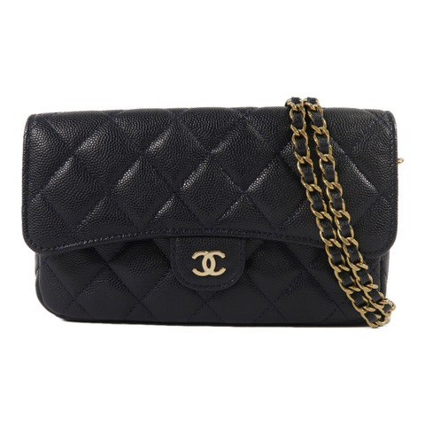 CHANEL 牛皮皮革Phone Bag鏈帶肩背袋
