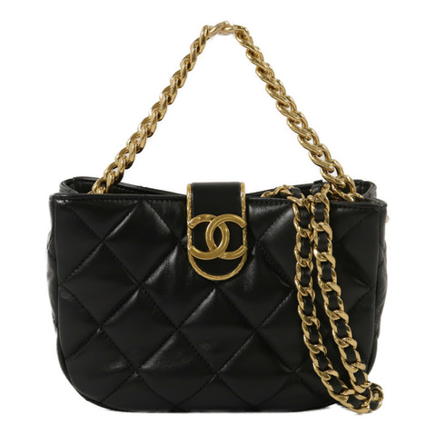 CHANEL 羊皮皮革Chain Shoulder手挽肩背兩用袋