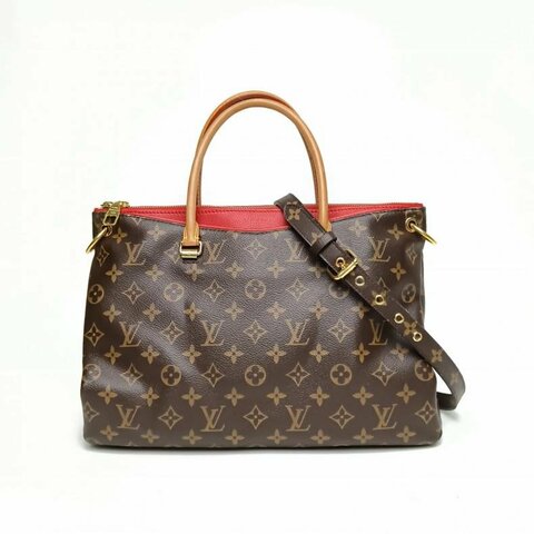 LOUIS VUITTON Pallas傳奇大號34老花PVC金扣肩背包