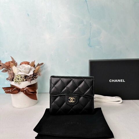 CHANEL 荔枝牛三折短夾