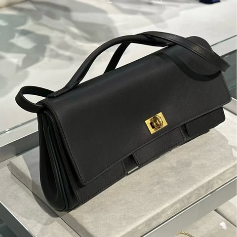 巴黎世家/Balenciaga BEL AIR小號肩背包手拿包 黑色。