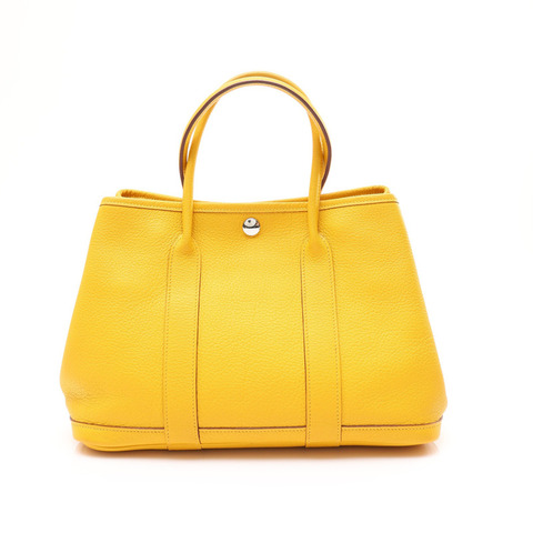 檸檬黃 Negonda牛皮 Garden Party 30CM 手提包 □M刻【HERMES 愛馬仕】 H051568CK