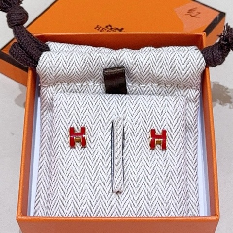 HERMES/愛馬仕 POP H系列 Mini Pop H 耳環 女款 鑲金色