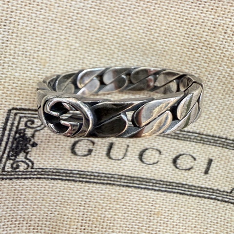 Gucci 925純銀GG LOGO 戒指58