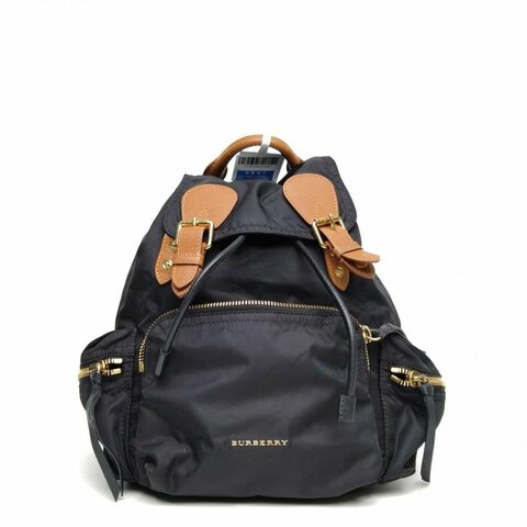 Burberry TheRucksack軍旅雙肩包中號黑色尼龍