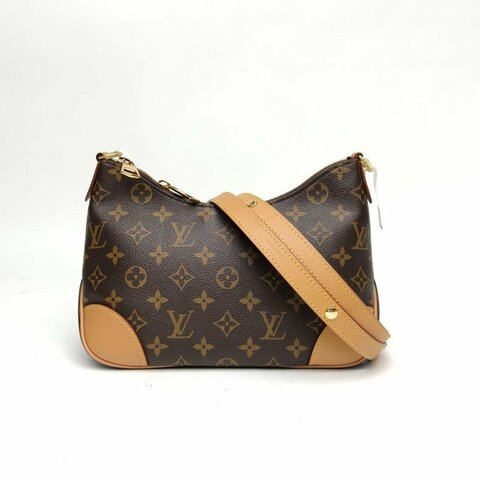 LOUIS VUITTON BOULOGNE牛角包老花PVC老花晶片肩背包