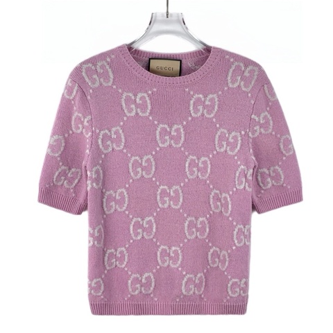 Gucci 粉色短袖针织衫 XS码