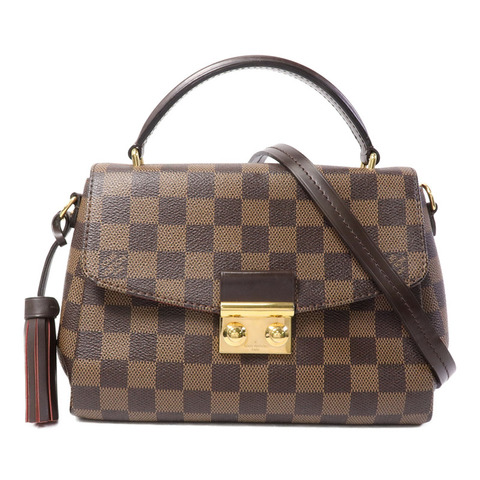 LOUIS VUITTON Damier Croisette金扣手挽肩背兩用袋