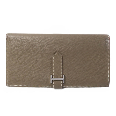 HERMES Epsom皮革Bearn Long Wallet長錢包Etoupe