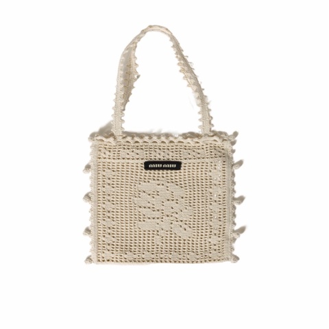 Miu Miu 女士 鈎針棉質手提包均碼碼18cm*20cm