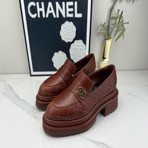 CHANEL香奈兒 金棕雙C樂福鞋 35.5碼