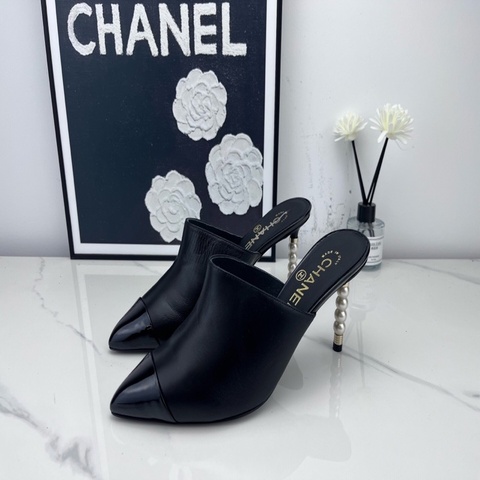 未使用 Chanel香奈兒 黑色珍珠高跟 37碼