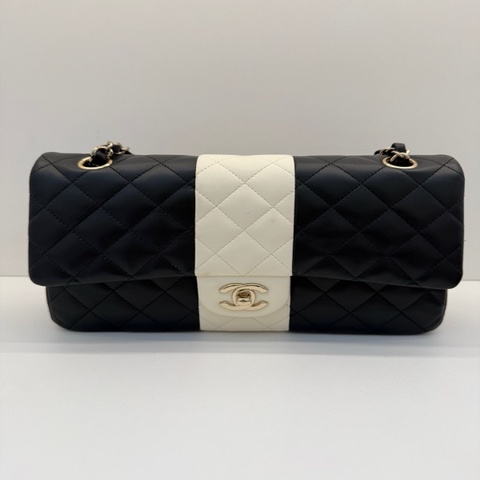 CHANEL/香奈兒22c熊貓拼色CF大mini單肩斜挎包