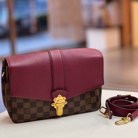 LV/路易威登 Clepton系列老花拼色棋盘棕邮差包
