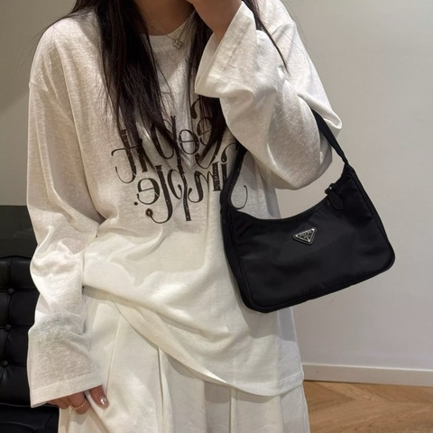 普拉達 Prada Hobo 2000 黑色尼龍腋下包