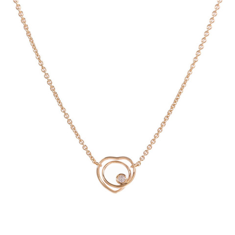 HERMES 18K玫瑰金Vertige Coeur Necklace項鍊